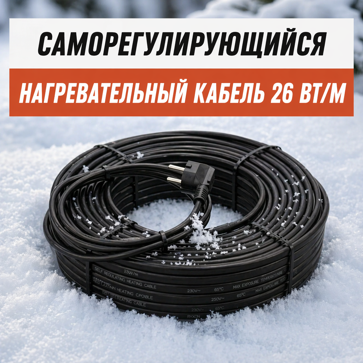 Саморегулирующийся нагревательный кабель Ryxon (готовый комплект)